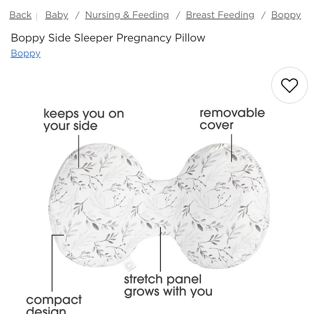 Boppy Side Sleeper Pregnancy Pillow